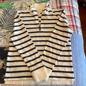 Boys Crewcuts quarter-zip sweater blue stripe size 10 small/medium